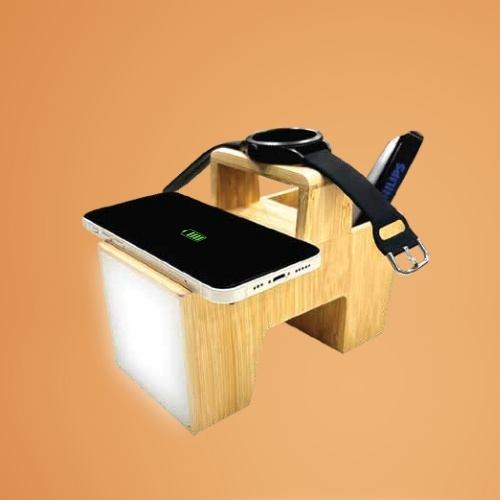 Bambusa Lamp (2in1 wireless charger) MOQ 2000