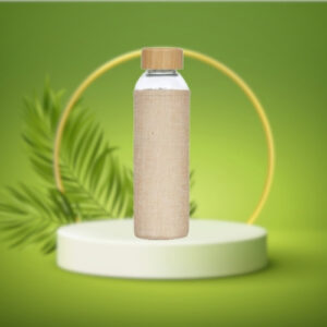 Glass Bottle bamboo Lid - 500 ml