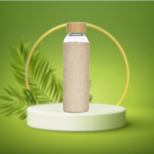 Glass Bottle bamboo Lid - 500 ml