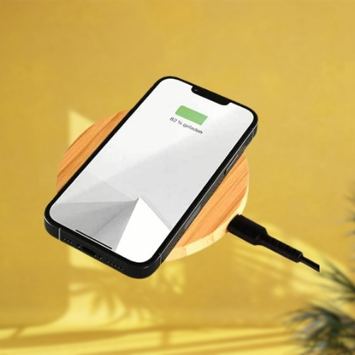 Olive 15W Round Wireless Bamboo Charger