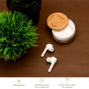 Cherry Bamboo Wireless Earbuds