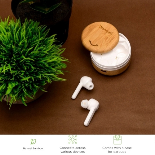 Cherry Bamboo  Wireless Earbuds